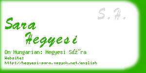 sara hegyesi business card